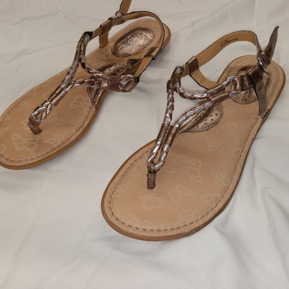 BOC NWOT Gold Tone Braided T-Strap Gladiator Sandal size 7 - Picture 4 of 11